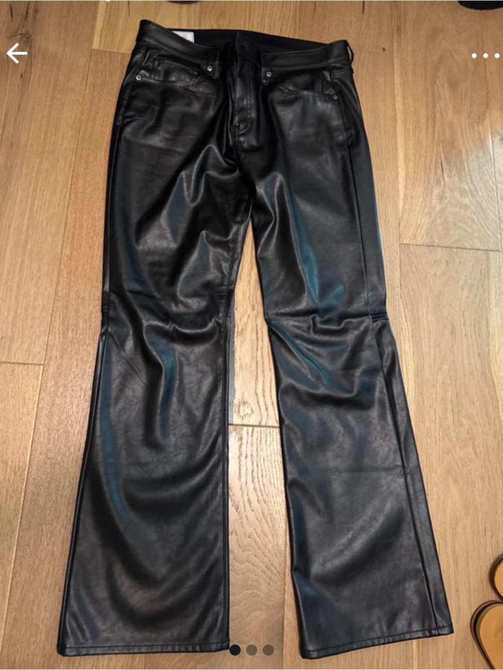 GAP Black Baby Boot Mid Rise Faux Leather Pants